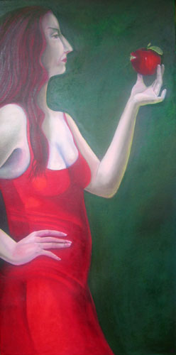 Ariane Zuber - das rote Kleid - Die Versuchung - 50 x 100 cm