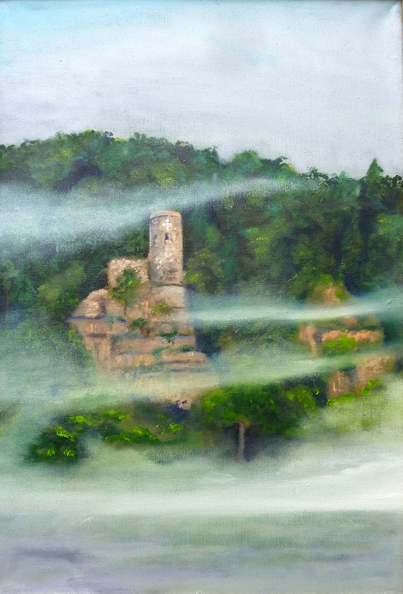 Hugenottenturm von Ariane Zuber, ÖL auf Leinen