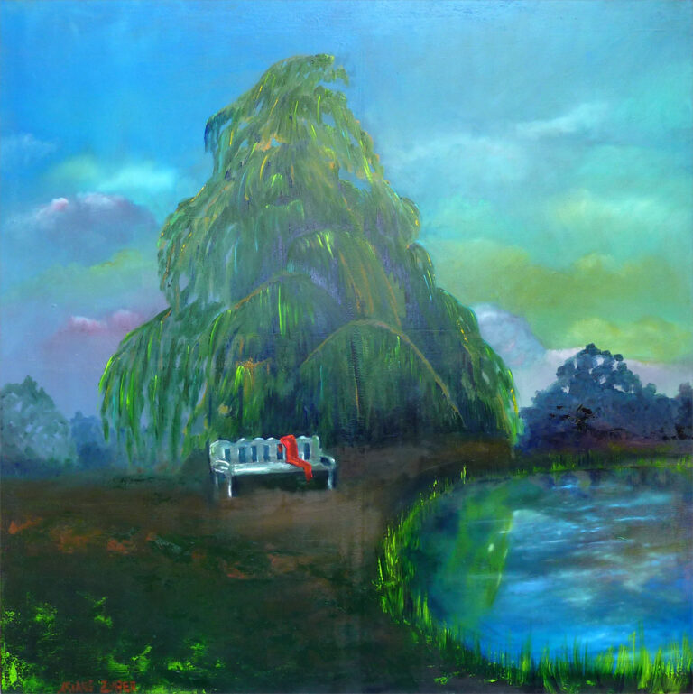 Moment der Ruhe, Gemälde von Ariane Zuber, Öl auf Leinwand, 80x80cm
