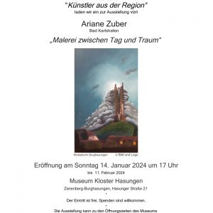 Plakat Kunst-Ausstellung Ariane Zuber