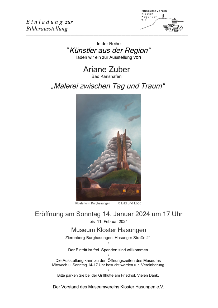 Plakat Kunst-Ausstellung Ariane Zuber